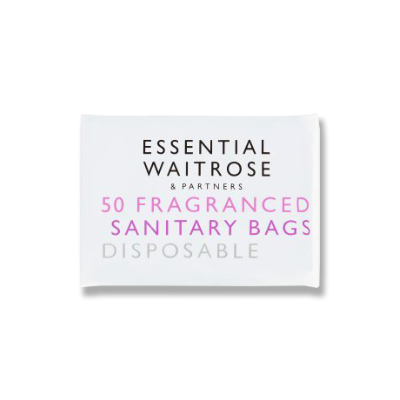 Essential Waitrose Fragranced Sanitary Disposable Bags 50's